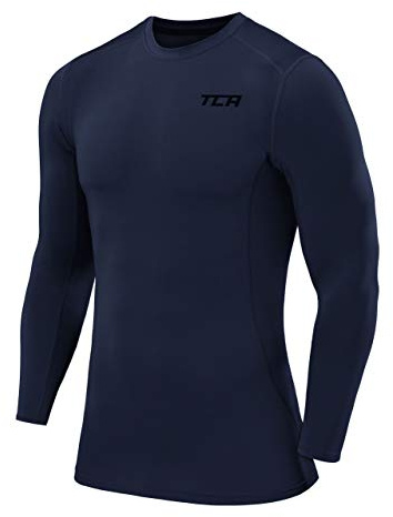 TCA Herr Pro Performance Långärmad löpningskompressionsbaslager topp - Mörkblå, S