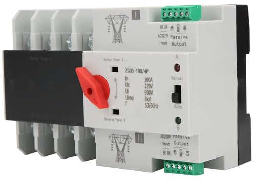 Interruttore di Trasferimento Automatico AC220V 50-60HZ Alimentazione Interruttore Elettronico ZGQ5-100/4P Interruttore di Commutazione 220V con Buon Isolamento