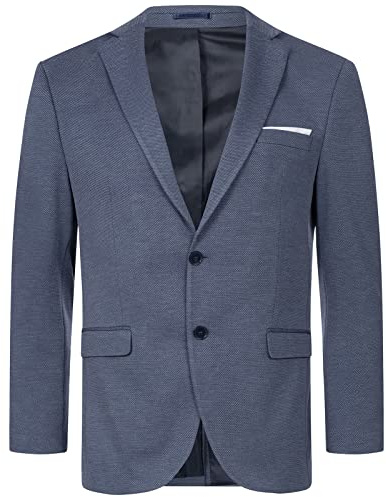 Indumentum Herren Sakko Blazer Sportlich Jacke Jackett Slim Fit Herrensakko Übergangsjacke Herrenblazer Anzugjacke IJS-102 Blau M