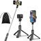 Eono Bastone Selfie Stick, 4 in 1 Treppiede di Riempimento Estensibile con Telecomando Wireless Rimovibile Compatibile con 4.7-6.7 Pollici Smartphone Gopro Camera