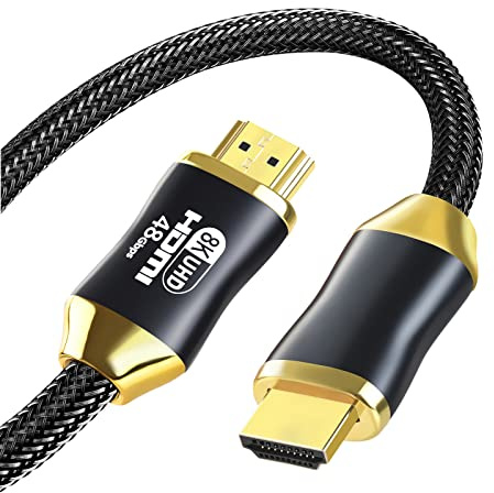 Eono Cable HDMI 2.1 8K, HDMI Cable 8K 60Hz Ultra Alta Velocidad 48Gbps 4K 120Hz UHD HDR10 HDCP 2.2 y 2.3 Dolby Compatible con PS5, Xbox, PC HDTV Monitor, 2m