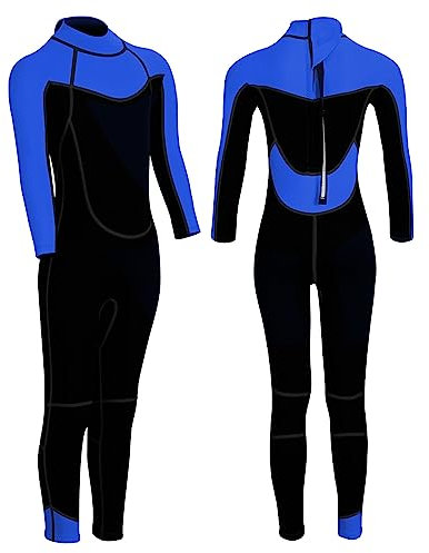FLEXEL Neoprenanzug Kinder Kurz 2mm - Wärmender Shorty Taucheranzug, Badeanzug und Schwimmanzug für Mädchen und Jungen - Kinder Shorts Neoprenanzüge Wetsuit Neopren Badeanzüge Tauchanzüge (blau, S)