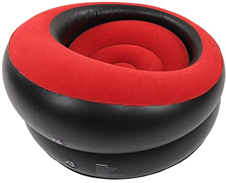 Yosoo Inflatable Couch Air Mattress Sofa Flocking Air Sofa, Round Inflatable Chair Lazy Sofa Couch Bean Bag for Living Room Bedroom Reading Room Office Balcony Travel, 30.7 x 29.5in