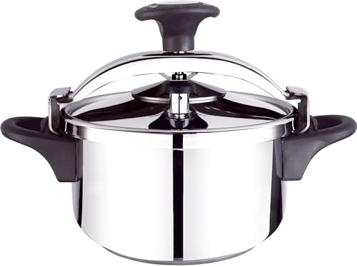 Bastilipo - Express Clásica 6, Olla a Presión de Acero Inoxidable de 6 Litros | Válvula de Control de Presión y de Seguridad | Compatible con Cocinas de Gas, Vitrocerámica o Inducción