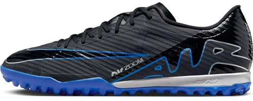 NIKE Men's Zoom Vapor 15 Academy Tf Sneaker, Black/Chrome-Hyper Royal, 9.5 UK
