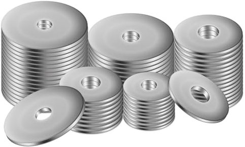 50 Pièces M6 Rondelles Metal, M6 x 18mm Rondelle Inox, Rondelles Plates Acier Inoxydable 304, Penny Rondelles, Joint Plat pour Vis et Boulons, Gonds de Porte