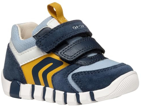 Geox B IUPIDOO Boy D - Scarpe da Ginnastica Baby - Jungen, Navy/Ochreyellow,