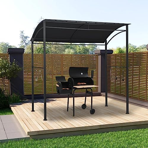 Homgoday Grillpaviljong stål grå antracit 215 x 150 x 220 cm