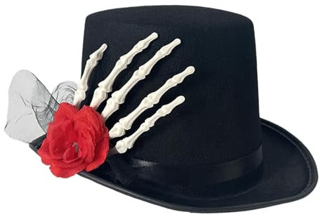 APLVFFZH Halloween Zylinderhut Mütze Kopfbedeckung für Verkleidung Karneval Urlaub Party Nachtclub, Diagonale Hand