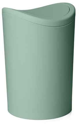 TATAY Bathroom Bin with Swing Lid | 6L Capacity | Compact and Modern Design | Durable and Easy-to-Clean Material | Made in Spain | 19 x 19 x 28 cm – Green