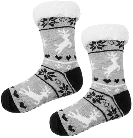 Calzettoni Donna Invernali, Calze Termiche, Calze Antiscivolo Donne Calzini A Pantofola, Animali Calzini Donna Natalizie, Maglieria-Calze con Pelo Interno, per Casa, Morbida E Calda Natalizi