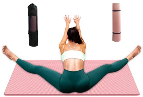 Yumneo Esterilla de yoga extragruesa – Almohadilla de ejercicio de 15 mm | Alfombrilla de yoga extra gruesa con bolsa de almacenamiento | para mujeres entrenamiento en el suelo, estiramiento, fitness