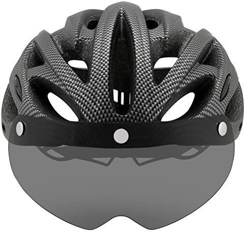Zisemeil Cykelhjälm med Visirlampa 3-i-1 Multifunktionell Sporthjälm Integrerad Bakgrundsbelysning Löstagbart Solskydd för Road Mountainbike