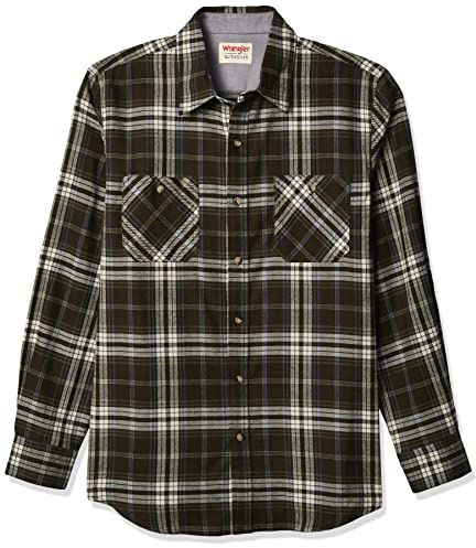 Wrangler Authentics Long Sleeve Flannel Shirt Chemise à Bouton Bas, Rosin, M Homme