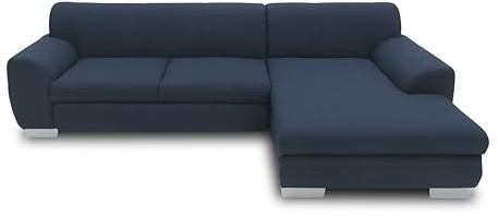 DOMO. collection Divano angolare Nika, divano con funzione di sonno a L, angolo moderno, divano ad angolo, divano ad angolo, divano letto, 277 x 156 x 78 cm (larghezza x profondità x altezza), blu