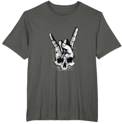 Heavy Metal Skeleton Hand Sign Gothic Death Metal Fan T-Shirt