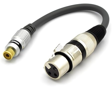 VITALCO XLR Female to RCA Adapter 3 PIN Microphone to RCA Female Cable