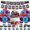 Zug Geburtstag Party Dekorationen - Happy Birthday Banner, Kuchen Topper, Cupcake Toppers, Ballons für Fahrzeug Party Zubehör