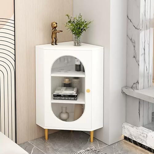 Glastür-Eckschrank – Stilvolle, freistehende Aufbewahrung für Badezimmer, Küche, Wohnzimmer und Schlafzimmer