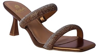 EL CABALLO Brescia, Sandali estive con Tacco-Scarpe Donna Eleganti comode, Marrone, 38 EU
