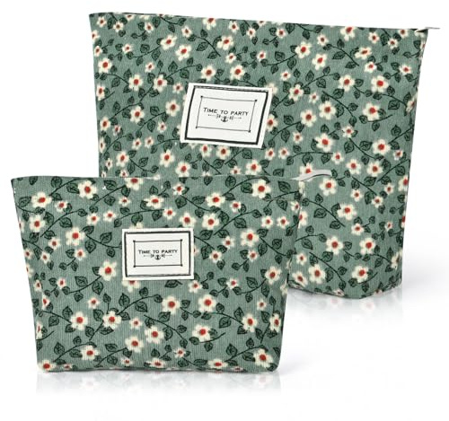 Aucuu Kulturtasche Kosmetiktasche, Make up Tasche Cord, Kosmetiktasche Multifunktionaler, Groß Kapazität Make up Tasche Waschtasche, Reisen Kulturtasche, Kulturbeutel Schminktasche Taschen Organizer