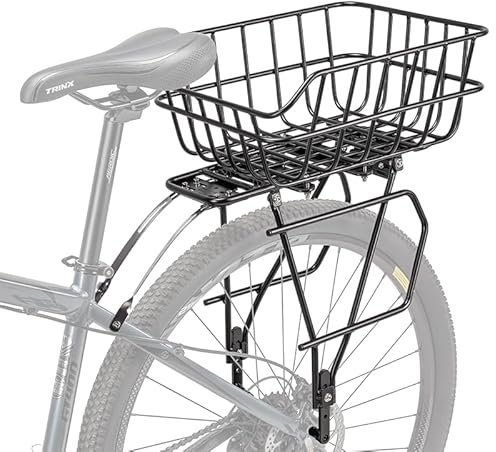 CXWXC Fahrrad Gepäckträger mit Hinten Abnehmbarer Fahrradkorb und Reflektor für 26-29 Zoll Reifen Fahrradgepäckträgerhinten für Mountainbike Rennräder bis 27KG