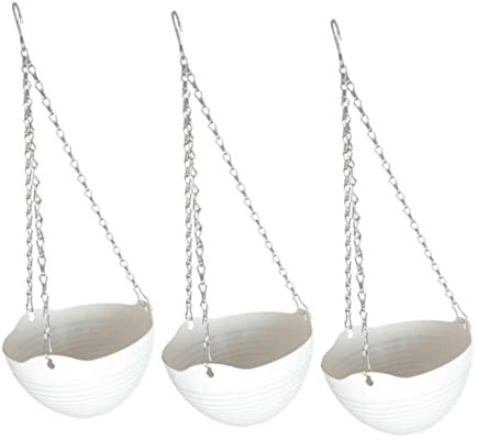 Kisangel Pots Suspendus Robustes en Chlorophytum – Lot De 3 Pots pour Plantes – Idéal pour Salle Détude Balcon Ou Bureau