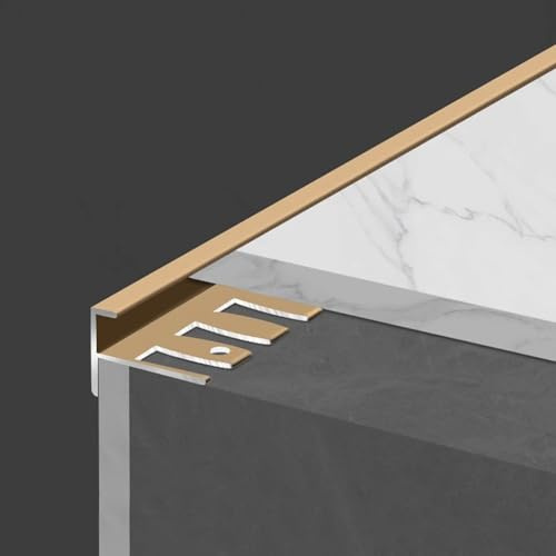 Metal Stair Edge Profile, Bendable F-Shape Aluminum Corner Protector for Staircase & Flooring - 3pcs*0.9m Length for Laminate, Parquet & Tile Steps