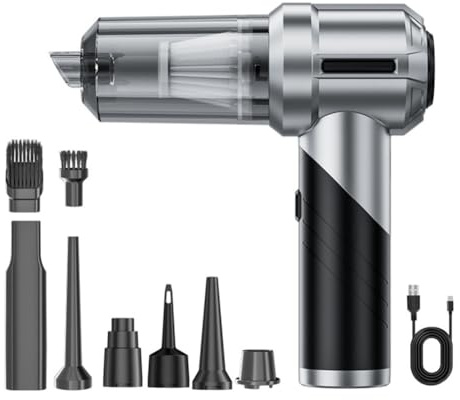 Flaroey Aspirateur à Main pour Voiture, Aspirateur de Voiture Pliable sans avec Moteur sans Balais, Aspirateur à Main et pour Voiture