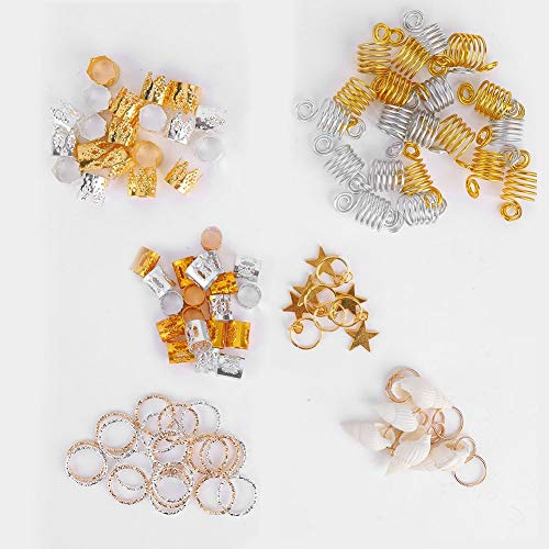 EMUKOEP Clamp/Holder Dreadlock 10 × 8 × 3 90 Pezzi Treccia per Capelli Fermagli per Capelli a Tre Strati Decorazione a Conchiglia per Donne Ragazze