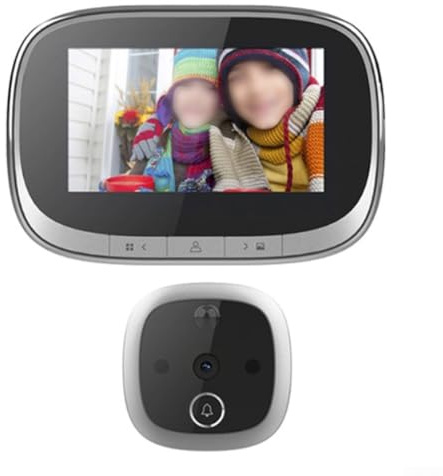 UrbanHui säkerhetsdörr-tittarkamera med 4 3 tums LCD-skärm, infraröd teknik, inspelning av rörelsedetektion och vidvinkel 180 graders synfält