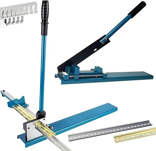 Outil manuel de coupe de rail DIN pour goulottes en PVC et acier/aluminium – Machine de découpe de banc avec coupe-rail à double rainure et curseur de positionnement