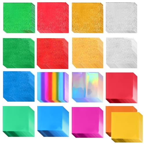 102 Sheets Foil Metallic Transfer Paper Foil Transfer Sheets Transfers Foils Paper Sheet for Scrapbooking Art, Invitation, DIY Crafts (17 Colors 3.9In)