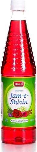 Qarshi Jam-e-Shirin Herbal Sharbat Syrup 800ml – Rose & Sandalwood Flavour | Made from Natural Distillates | Refreshing Summer Drink & Milk Dessert Enhancer