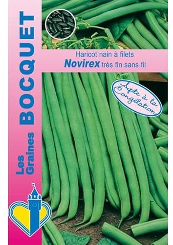 Sachet de graines de Haricot nain à filet Novirex 60g - 60 g - Haricot nain à filets sans fil - LES GRAINES BOCQUET