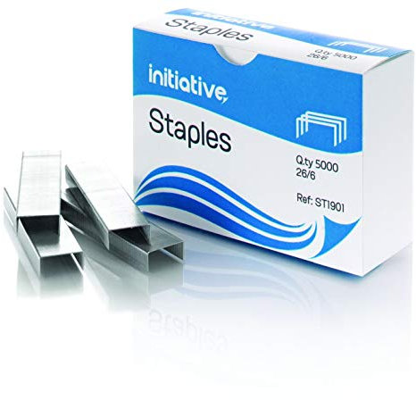 Initiative Staples 26/6mm - 210 Staples Per Strip Pack 5000 … (8)
