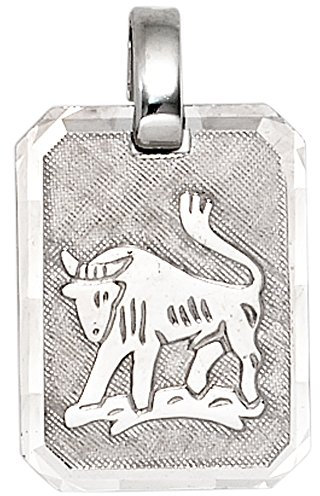 Jobo Sternzeichen-Anhänger Stier aus 925 Sterling Silber eckig