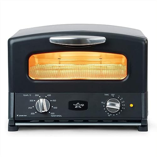 HeatMate Countertop Toaster Oven, Compact Kitchen Appliance with Graphite Heating Technology, Black