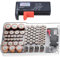 Kyrio Batterie Organizer Aufbewahrung mit herausnehmbarem Batterietester, Batterie-Aufbewahrungsbox mit Klarsichtdeckel, hält 93 verschiedene Größen Batterien für AAA AA 9V C D Batterieteller
