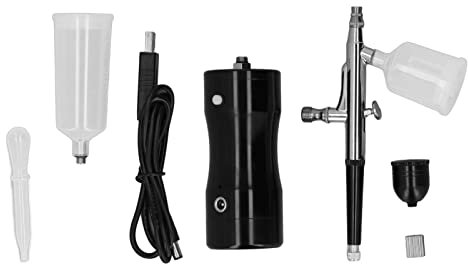 Pistola Aerografo, Kit Aerografo Cordless Portatile per Artigianato, Kit Aerografo Senza Fili Set di Pistole per Aerografo con Vernice Spray Portatile con Ricarica USB