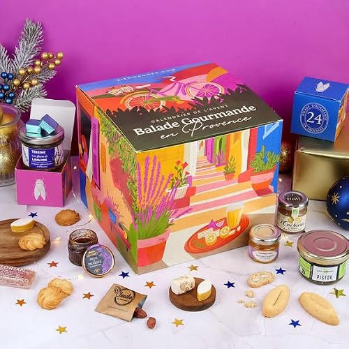 Calendrier de l'Avent Balade Gourmande en Provence - Le calendrier gourmand pour Noël - 24 spécialités locales à déguster - Produits régionaux