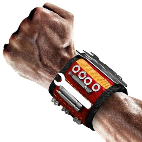 BIG RED Magnetischer Armband-Werkzeug-Organizer: 1600D Oxford-Gewebe für Heimwerker, hält Schrauben, Nägel, Bohrer, verbesserter Komfort und Atmungsaktivität für Reparaturen zu Hause, Mechaniker,