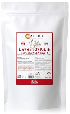 Officina Naturae | Solara Polvere Lavastoviglie, Contro lo Sporco Ostinato e Grasso, Fino a 72 Lavaggi, Senza Profumi Sintetici, 1 Kg