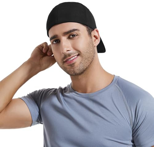 KCZAKA 6 Panel Stretch Full Closed Baseball Caps Men's Blank Fitted Cap Curved Brim Elastic Closed Back Hat Q2426