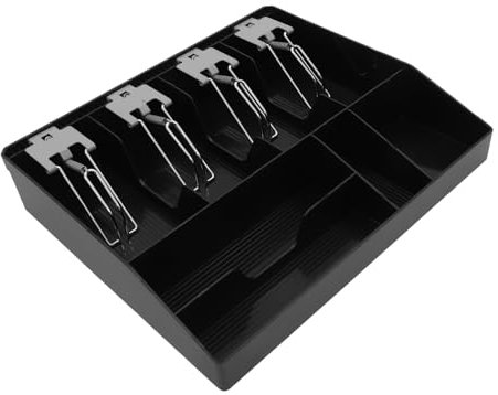 DIYEAH Kasse Austausch Des Tabletts Ersatzfach Für Die Geldschublade Geld Bis Zum Ersatz Registerschubladeneinsatz Mit Clips Geldablage Mit Clip Münzfach Zur Anmeldung Geldfach Black Abs