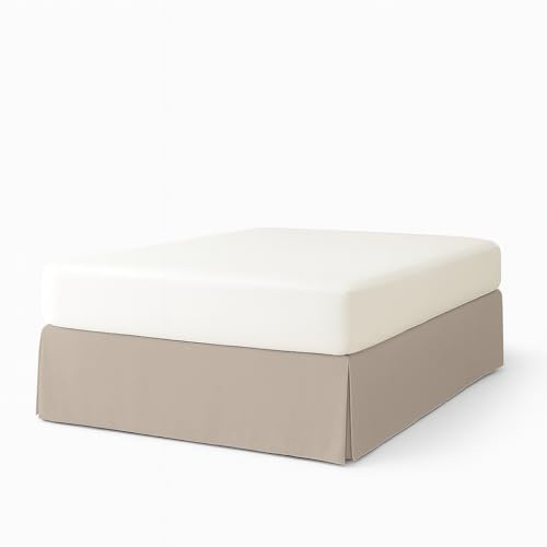 EasyCosy – Mantovana Giroletto Letto Singolo 90x200 cm – Modello ATENEA con Volant Lungo +32 cm – Coprirete e Rivestimento per Letto Contenitore – Colore Beige