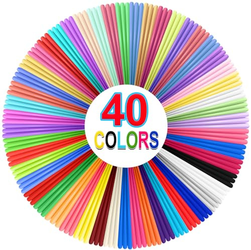 YhuiCxir 40 Farben 3D Stift Filament Nachfüllungen 1,75 mm PLA Fäden Jede Farbe 3M Insgesamt 120M Kompatibel mit SCRIB3D und MYNT3D 3D Druck Stifte (3D Bleistift Nicht im Lieferumfang)
