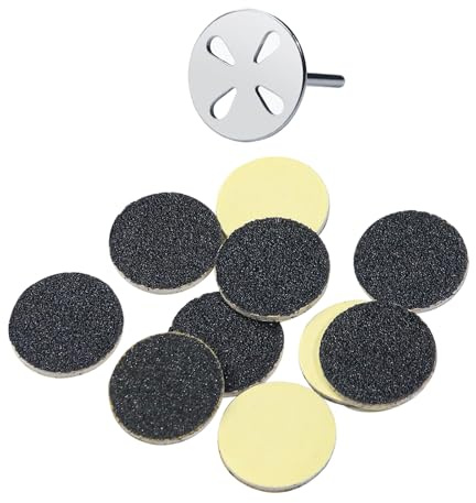 Walmeck Papárese de Molinillo de Pie Pedicura Papelada de Lijado Papel de Lija Herramienta de Cuidado del Pie de Callo para los Tacones Agrietados (Rojo de 20 mm (superficie plana con agujeros))