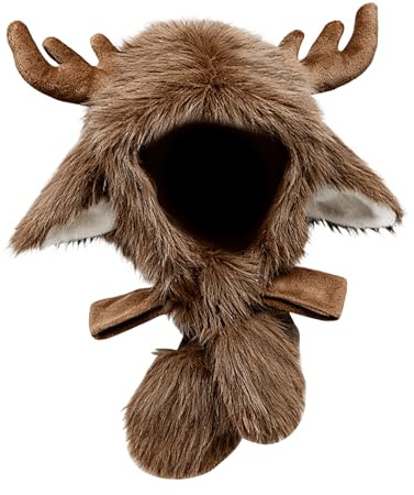 Genérico Gorros De Animal,Con Astas De Reno Navideño,Gorros Divertidos Con Capucha De Tema Animal | Para Fiesta De Cosplay, Esquí Al Aire Libre, Viajes, Ciclismo, Patinaje, Senderismo, Caminata