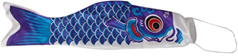 Inzopo 150cm Manche à Air Japonais Drapeau Koinobori Serpentin de la Carpe Banderole Bleu